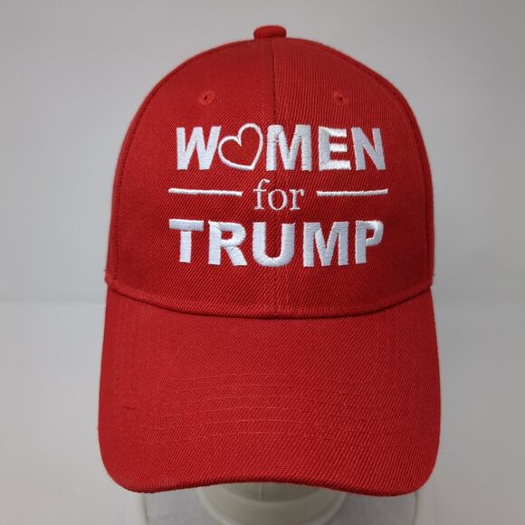 Women For Trump Strapback Hat Red One Size Adjustable Embroidered Vented Holes - Picture 2 of 8